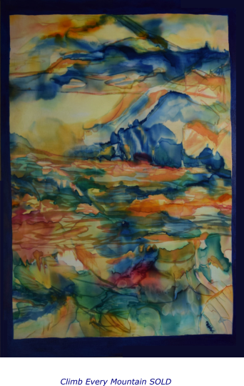 Hand painted silk on canvas SOLD 24" x 36"