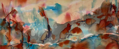 Hand painted silk painting